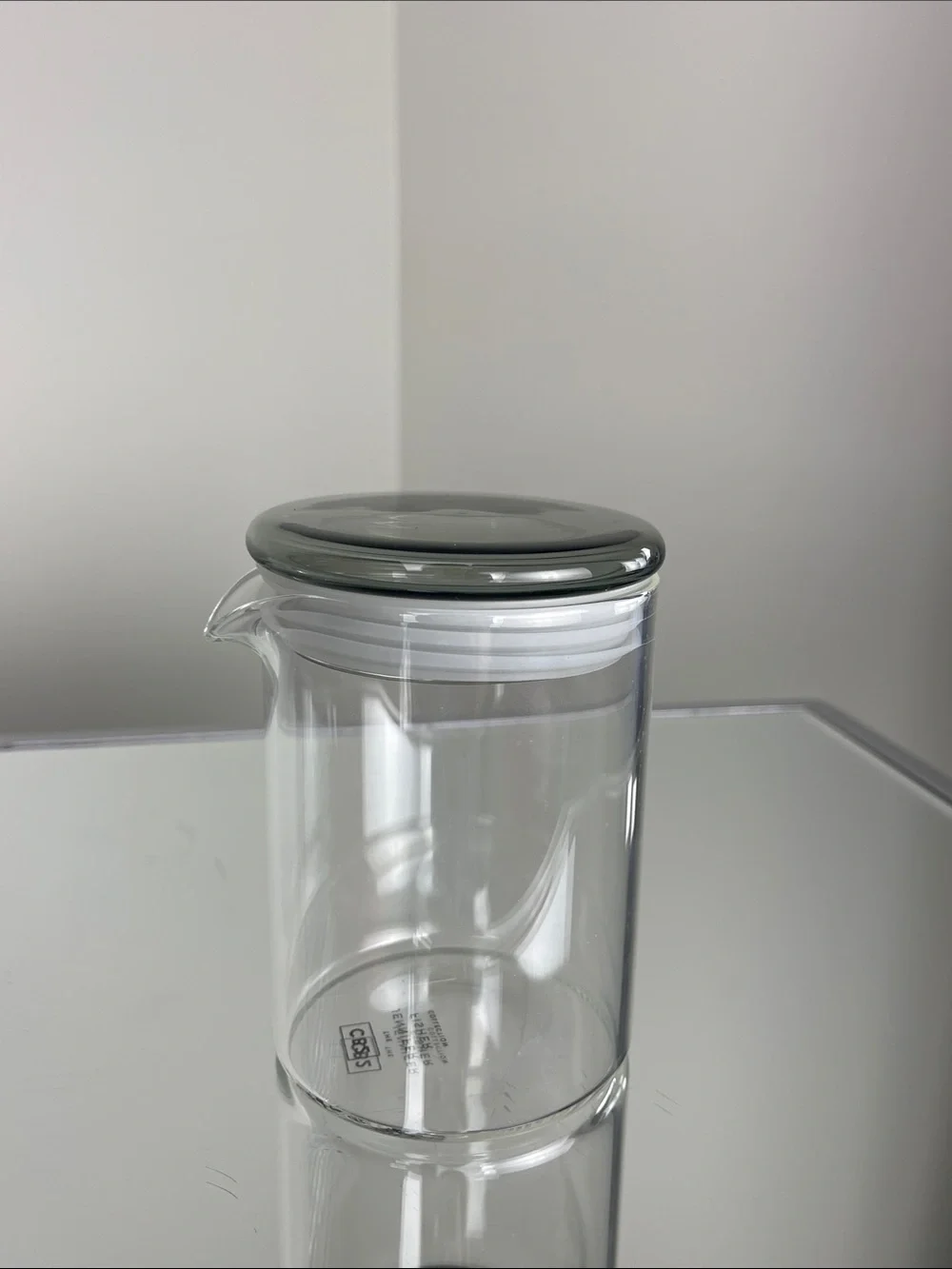 CB2 Eat Your Greens Salad Jennifer Fisher Dressing Glass Container 15oz.